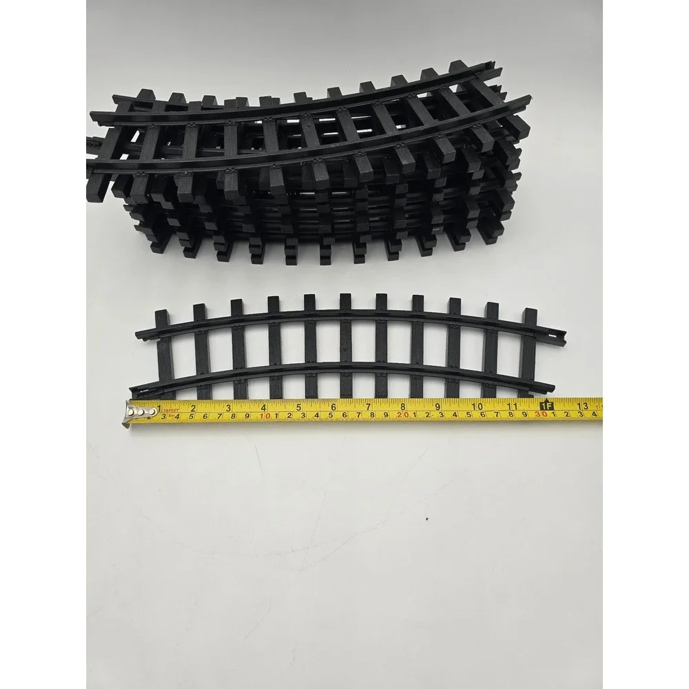 New Bright 1986 Vintage Curved Train Track‎ Lot of 9 Black Plastic G Scale